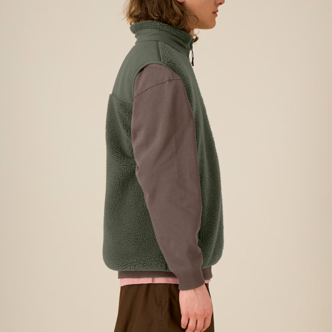 VESTE SHERPA SANS MANCHES UNISEXE KHAKI NoCase.