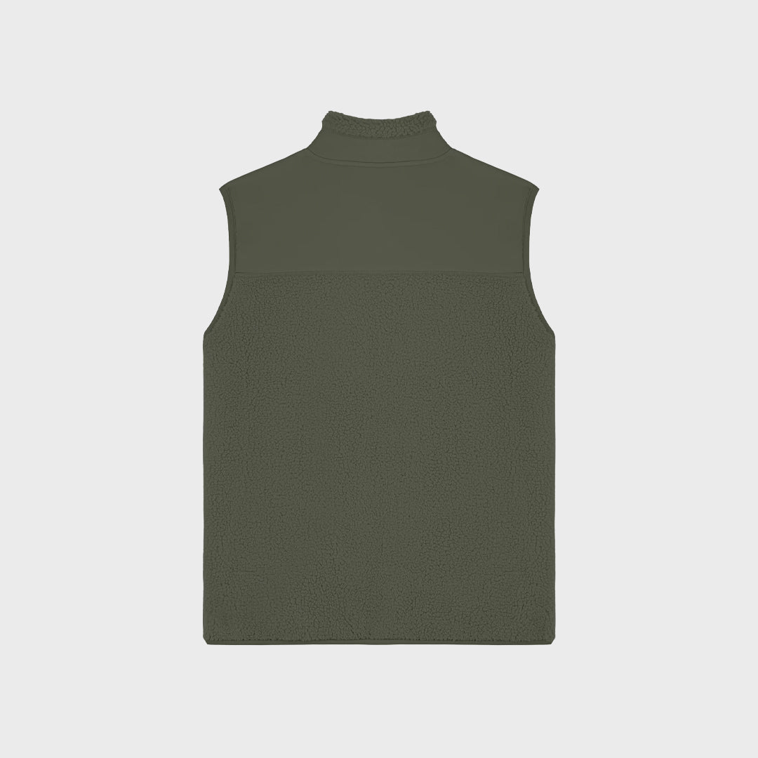 VESTE SHERPA SANS MANCHES UNISEXE KHAKI NoCase.