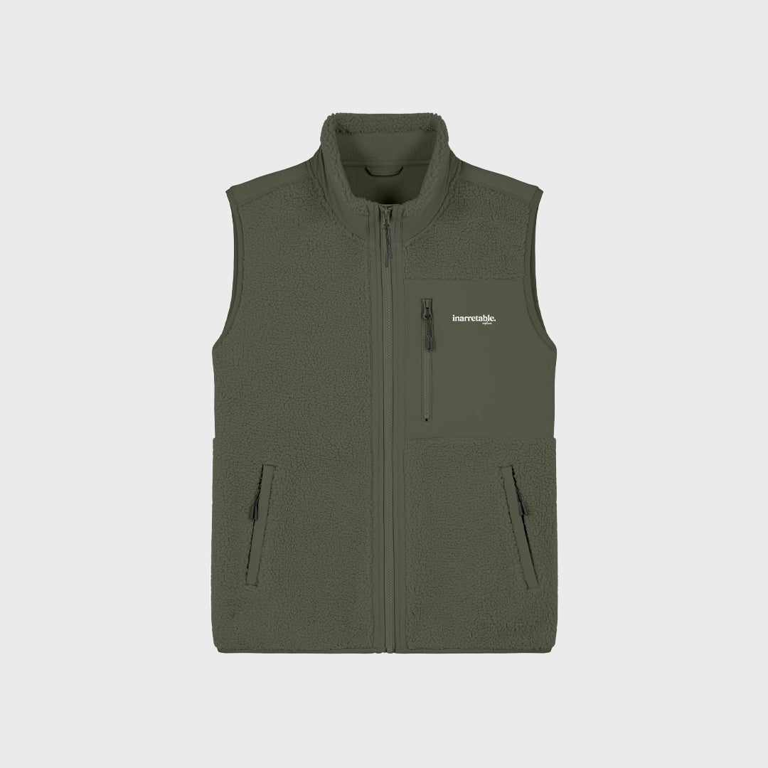 VESTE SHERPA SANS MANCHES UNISEXE KHAKI NoCase.